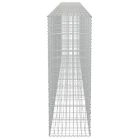 vidaXL Gabion Wall with Covers Galvanised Steel 600x50x150 cm