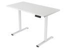 Electric Standing Desk Whole Piece Adjustable Height Desk Home Office Computer Workstation Sit Stand up Desk (White Frame + White Top)
