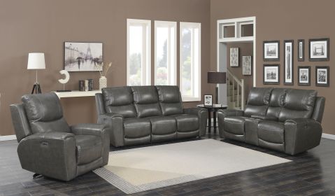 Laurel - Three Piece Power Reclining Living Room Set - Gray