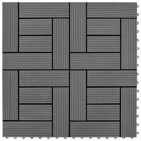 Gray 11 pcs 11.8"x11.8" Decking Tiles WPC 11 ftÂ²