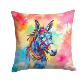 NEW Hippie Animal Donkey Throw Pillow Machine Washable, Indoor Outdoor Decorative Pillow for Couch, Bed or Patio, 18Hx18W