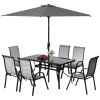 Outdoor dining table and chair package with umbrella ( Amazon Shipping)(Prohibited by WalMart)
