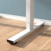 Electric Standing Desk Whole Piece Adjustable Height Desk Home Office Computer Workstation Sit Stand up Desk (White Frame + White Top)