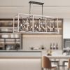 Modern American luxury rectangular E12 retro chandelier metal 12-bulb white chandelier, without bulbs