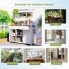 [Assembly Video Provided] 65.7'' H Tall Garden Potting Bench Table with Hutch,Patio Storage Workstation with 3 Shelves,6 Drawers
