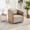 COOLMORE Swivel Barrel Chair, Comfy Round Accent Sofa Chair for Living Room, 360 Degree Swivel Barrel Club Chair, Leisure Arm Chair for Nursery, Hotel