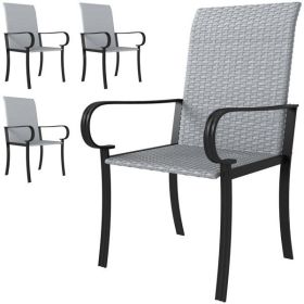 4pcs Rattan Rocking Chairs (Color: as picture)