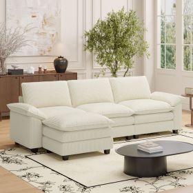 Three-piece sofa sets 156 models (Color: cream-coloured, size: BE,1pcs)
