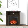 30" Electric Fireplace Remote Control Open Shelf